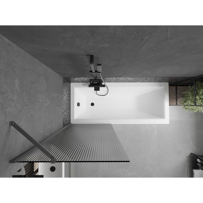 Mexen Next resguardo de banho de 1 folha 70 x 150 cm, riscas, metal gun - 895-070-000-00-09-95