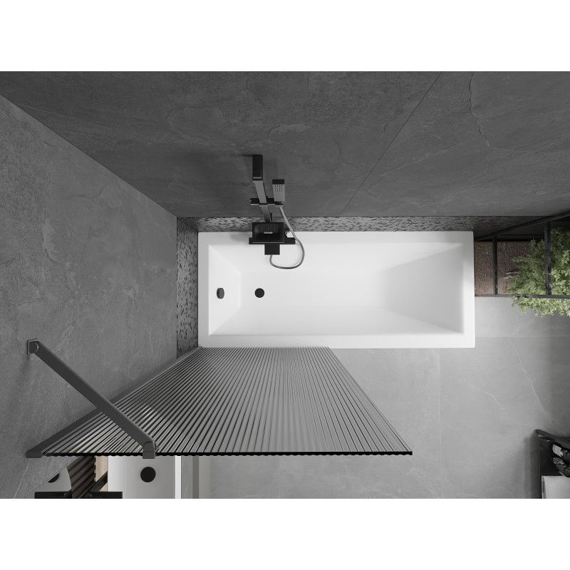 Mexen Next paroi de baignoire 1 volet 80 x 150 cm, rayures, métal canon - 895-080-000-00-09-95