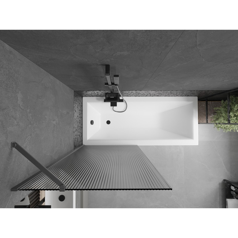Mexen Next vanniparavann 1-osaline 80 x 150 cm, triibuline, gun metal - 895-080-000-00-09-95