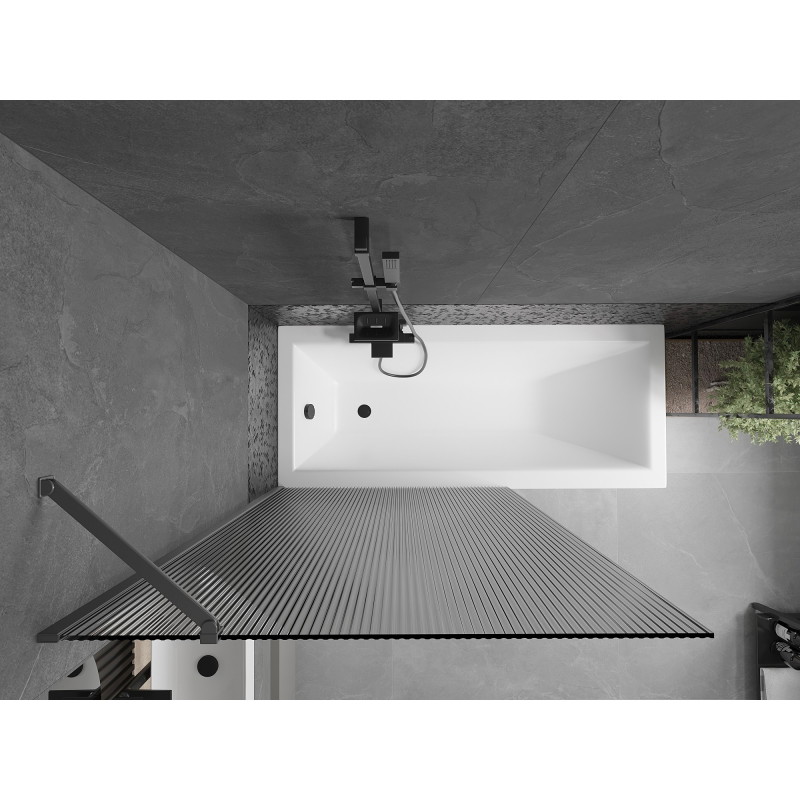 Mexen Next jednokrilni paravan za kadu 100 x 150 cm, pruge, gun metal - 895-100-000-00-09-95
