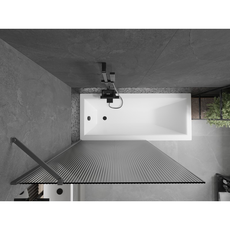 Mexen Next parawan nawannowy 1-skrzydłowy 100 x 150 cm, prążki, gun metal - 895-100-000-00-09-95