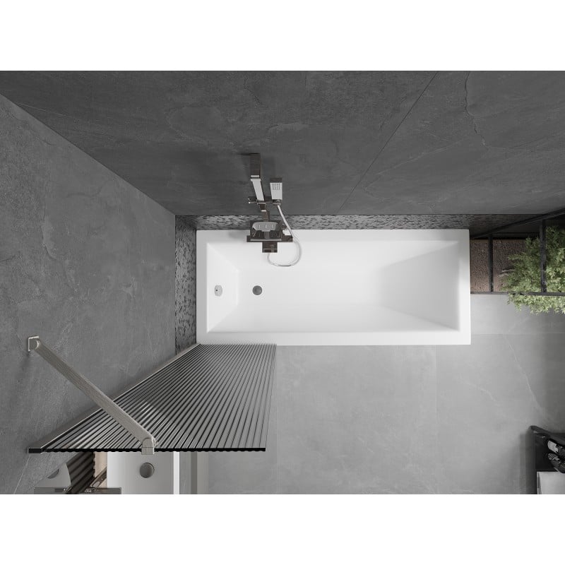 Mexen Next paroi de baignoire 1 volet 50 x 150 cm, rayures, nickel brossé - 895-050-000-00-09-97