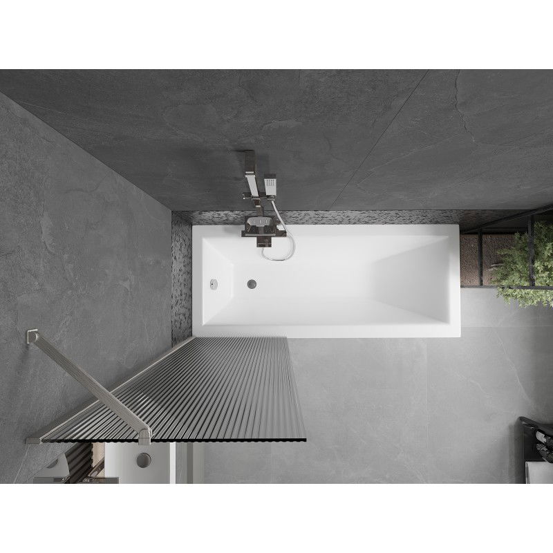 Mexen Next duschvägg 1-flygel 60 x 150 cm, ränder, borstad nickel - 895-060-000-00-09-97