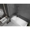 Mexen Next Badewannenabtrennung 1-flügelig 80 x 150 cm, Streifen, gebürsteter Nickel - 895-080-000-00-09-97