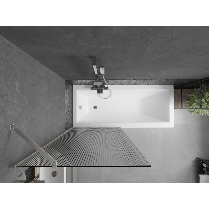 Mexen Next painel de banho de 1 folha 80 x 150 cm, riscos, níquel escovado - 895-080-000-00-09-97