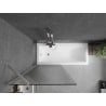 Mexen Next Badewannenabtrennung 1-flügelig 80 x 150 cm, Streifen, gebürsteter Nickel - 895-080-000-00-09-97