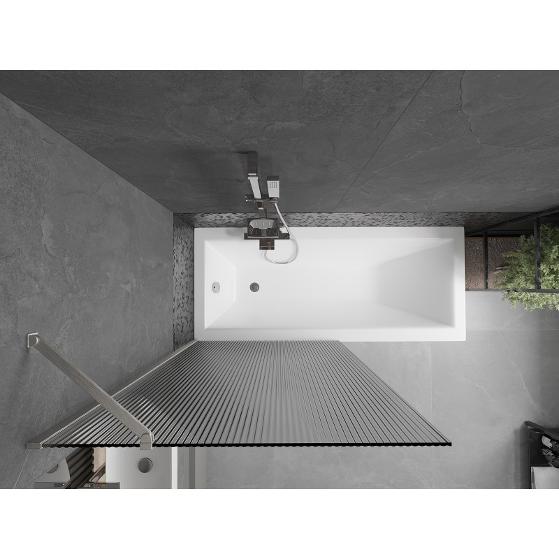 Mexen Next vanniekraan 1-tiibne 90 x 150 cm, triibud, harjatud nikkel - 895-090-000-00-09-97