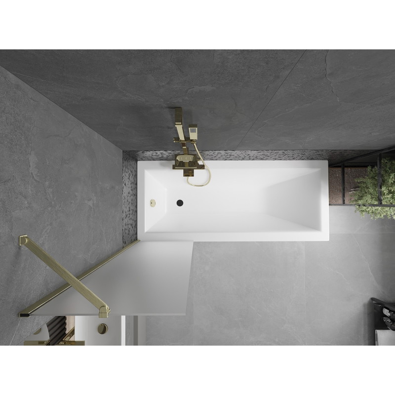 Mexen Next 1-wing Shower Screen 50 x 150 cm, Frosted, Brushed Gold - 895-050-000-00-30-55