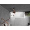Mexen Next einteilige Badewannenwand 50 x 150 cm, Mattglas, gebürstetes Kupfer - 895-050-000-00-30-65