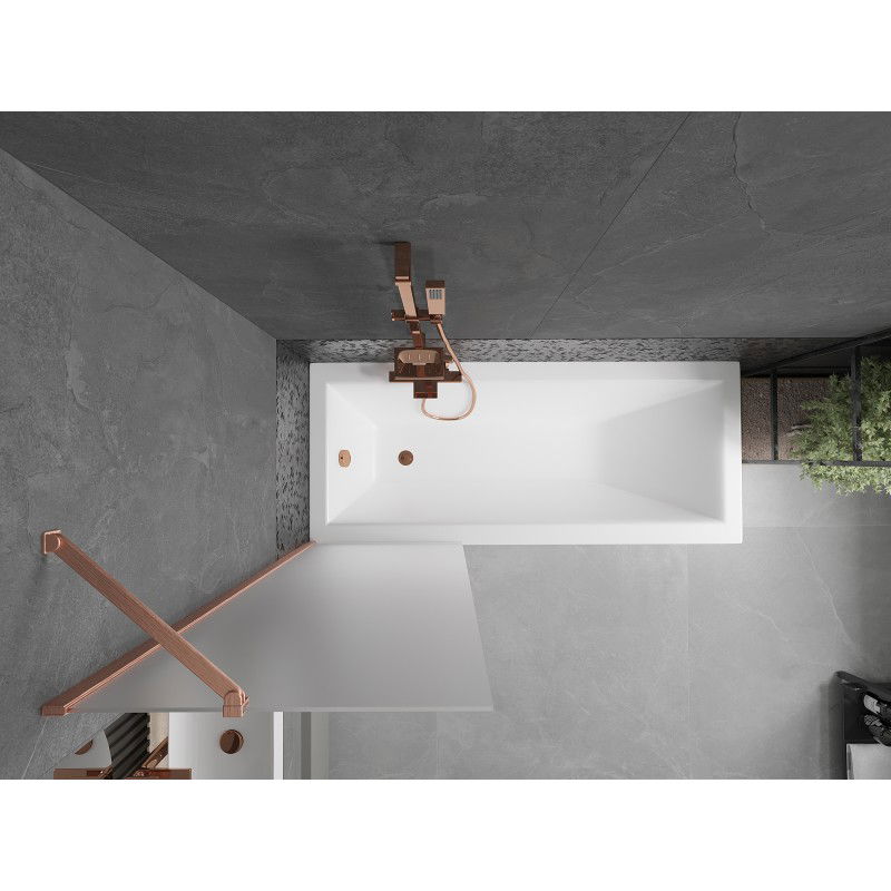 Mexen Next pare-douche 1 panneau 60 x 150 cm, givre, cuivre brossé - 895-060-000-00-30-65