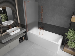 Mexen Next badwand 1-delig 70 x 150 cm, matglas, geborsteld koper - 895-070-000-00-30-65