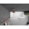 Mexen Next paroi de baignoire 1 volet 80 x 150 cm, givré, cuivre brossé - 895-080-000-00-30-65