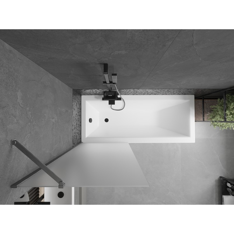 Mexen Next parawan nawannowy 1-skrzydłowy 70 x 150 cm, szron, gun gray szczotkowany - 895-070-000-00-30-66