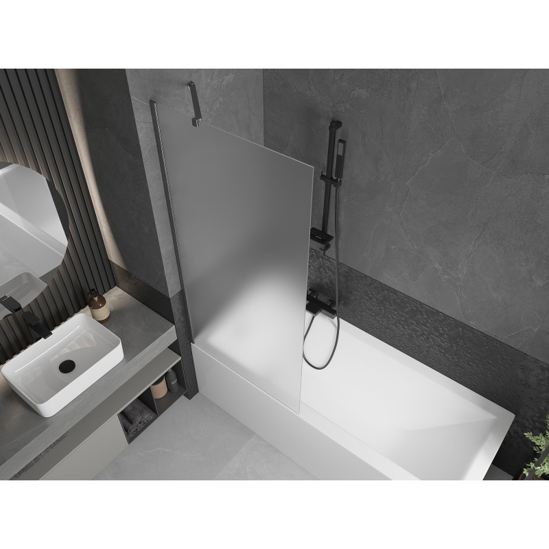 Mexen Next vanniekraan 1-osaline 80 x 150 cm, matt, pintseldatud gun gray - 895-080-000-00-30-66