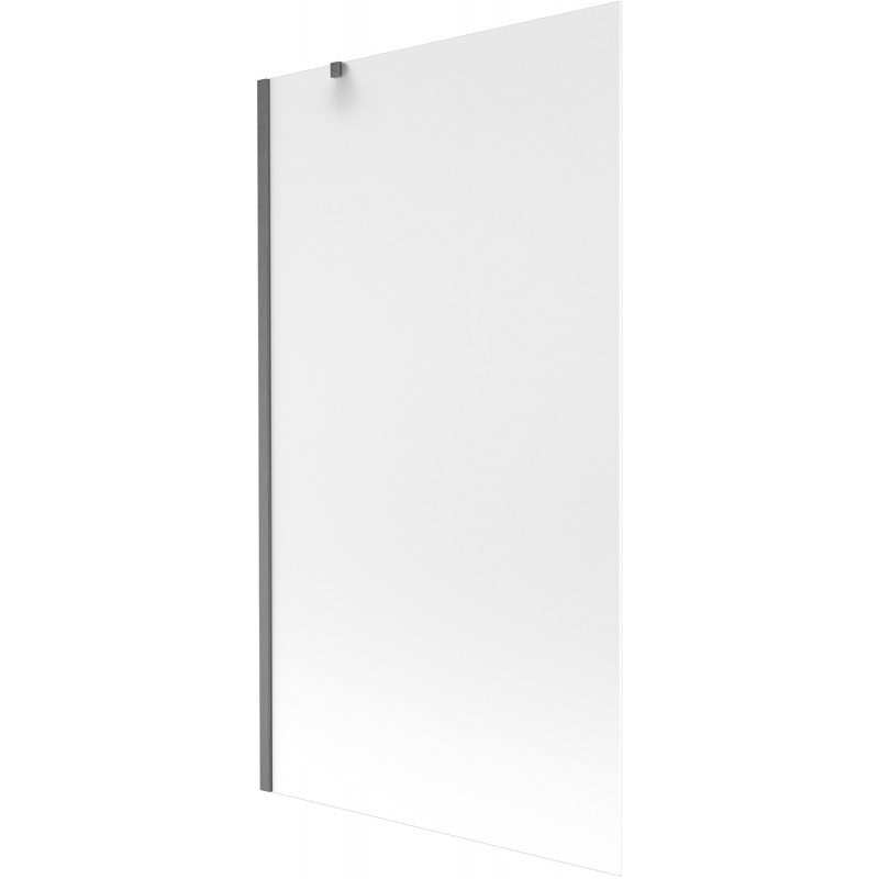 Mexen Next Badewannenaufsatz 1-flügelig 100 x 150 cm, Milchglas, gebürstetes Gun Grau - 895-100-000-00-30-66
