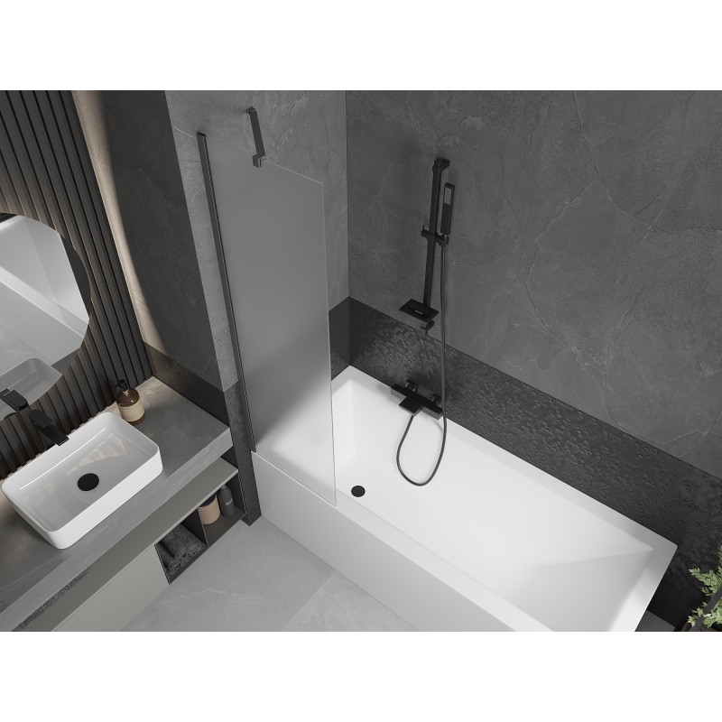 Mexen Next parawan nawannowy 1-skrzydłowy 50 x 150 cm, szron, gun metal - 895-050-000-00-30-95