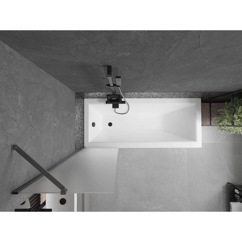 Mexen Next parawan nawannowy 1-skrzydłowy 50 x 150 cm, szron, gun metal - 895-050-000-00-30-95