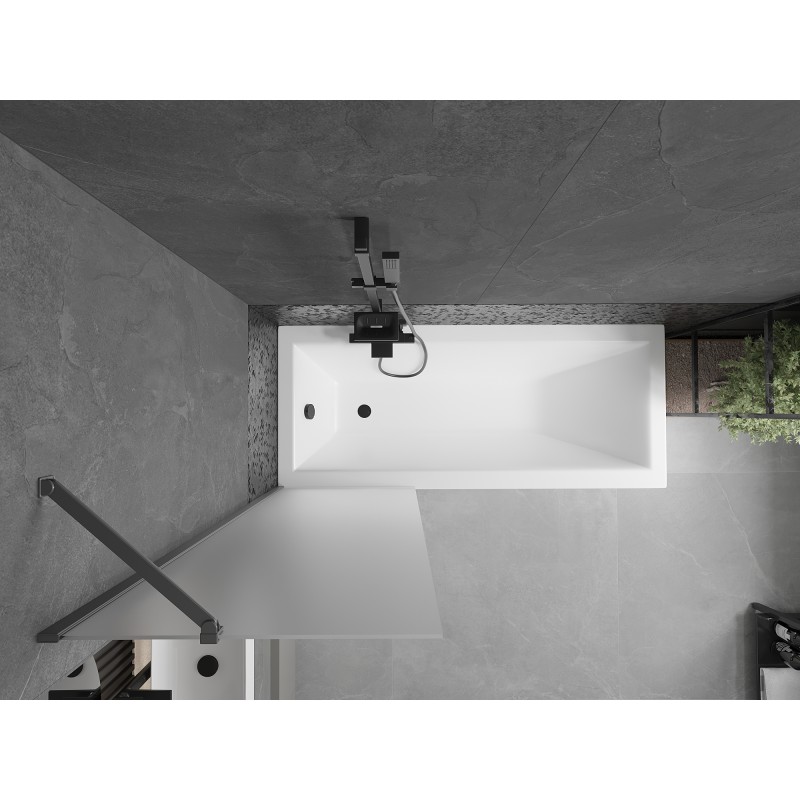 Mexen Next parawan nawannowy 1-skrzydłowy 60 x 150 cm, szron, gun metal - 895-060-000-00-30-95