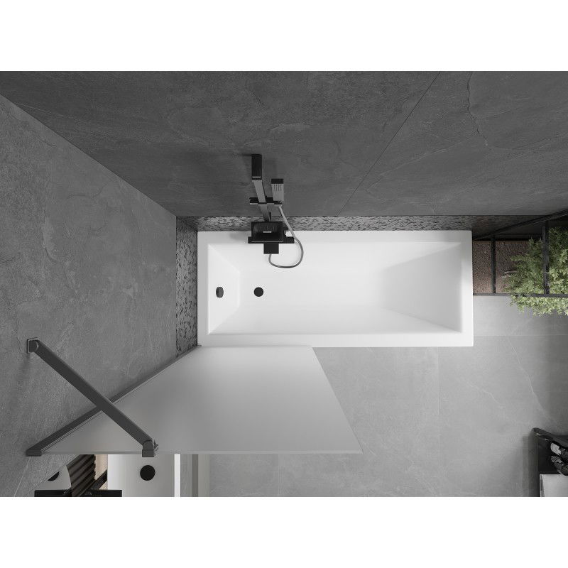 Mexen Next paravent de baignoire 1 volet 70 x 150 cm, givre, gun metal - 895-070-000-00-30-95