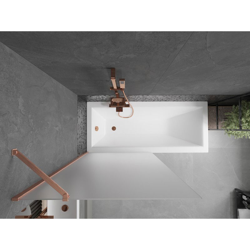 Mexen Next 1-panel shower screen 90 x 150 cm, frost, brushed copper - 895-090-000-00-30-65