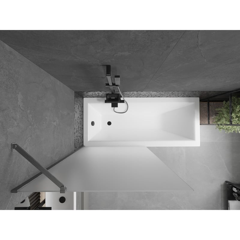 Mexen Next parawan nawannowy 1-skrzydłowy 90 x 150 cm, szron, gun gray szczotkowany - 895-090-000-00-30-66