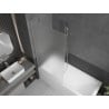 Mexen Next Badewannenabtrennung 1-flügelig 90 x 150 cm, Frost, gebürsteter Nickel - 895-090-000-00-30-97