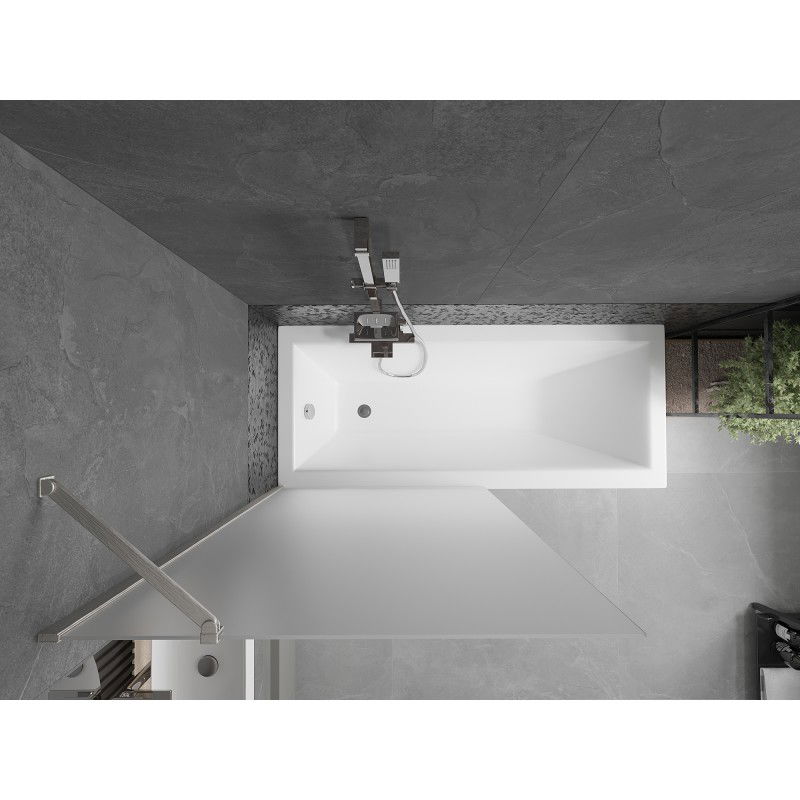 Mexen Next paratia da bagno 1-anta 90 x 150 cm, smerigliato, nichel spazzolato - 895-090-000-00-30-97