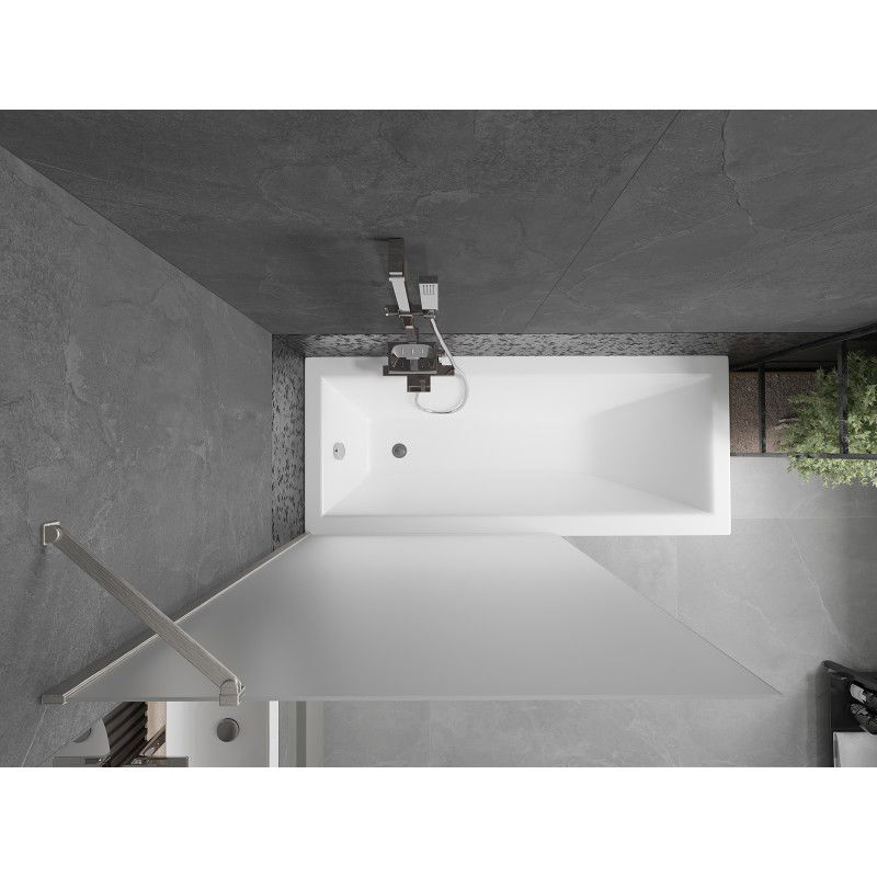 Mexen Next paravent de baignoire 1-volet 100 x 150 cm, givre, nickel brossé - 895-100-000-00-30-97