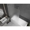 Mexen Next paroi de baignoire 1-volet 100 x 150 cm, givré, nickel brossé - 895-100-000-00-30-97