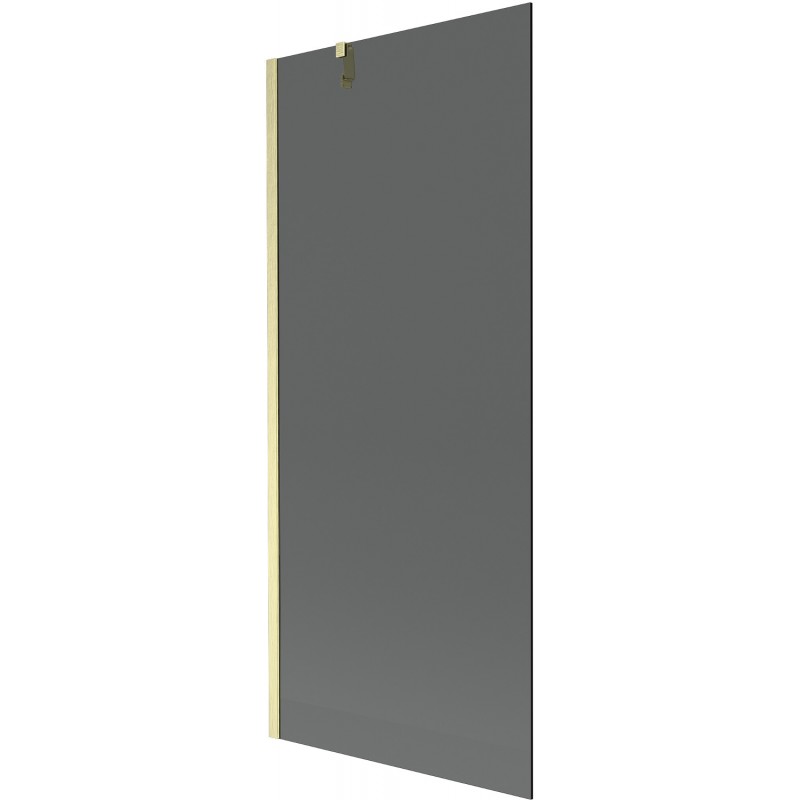 Mexen Next Badewannenabtrennung 1-flügelig 80 x 150 cm, Graphit, gebürstetes Gold - 895-080-000-00-40-55