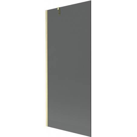 Mexen Next Badewannenabtrennung 1-flügelig 80 x 150 cm, Graphit, gebürstetes Gold - 895-080-000-00-40-55