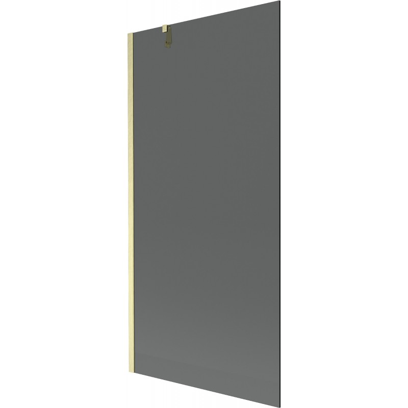 Mexen Next 1-Panel Bath Screen 90 x 150 cm, Graphite, Brushed Gold - 895-090-000-00-40-55