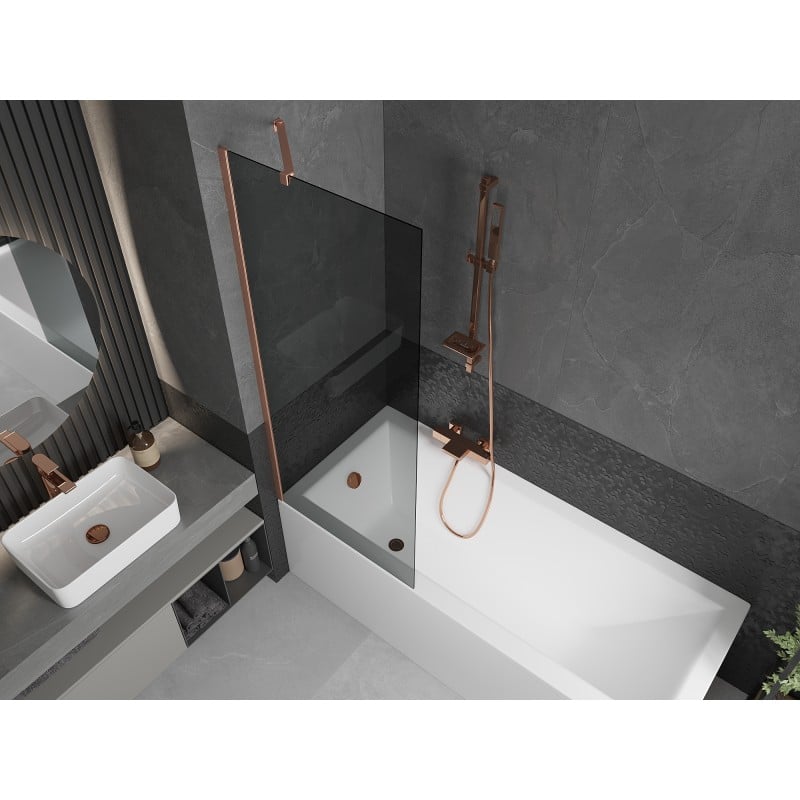 Mexen Next 1-Panel Shower Screen 70 x 150 cm, Graphite, Brushed Copper - 895-070-000-00-40-65