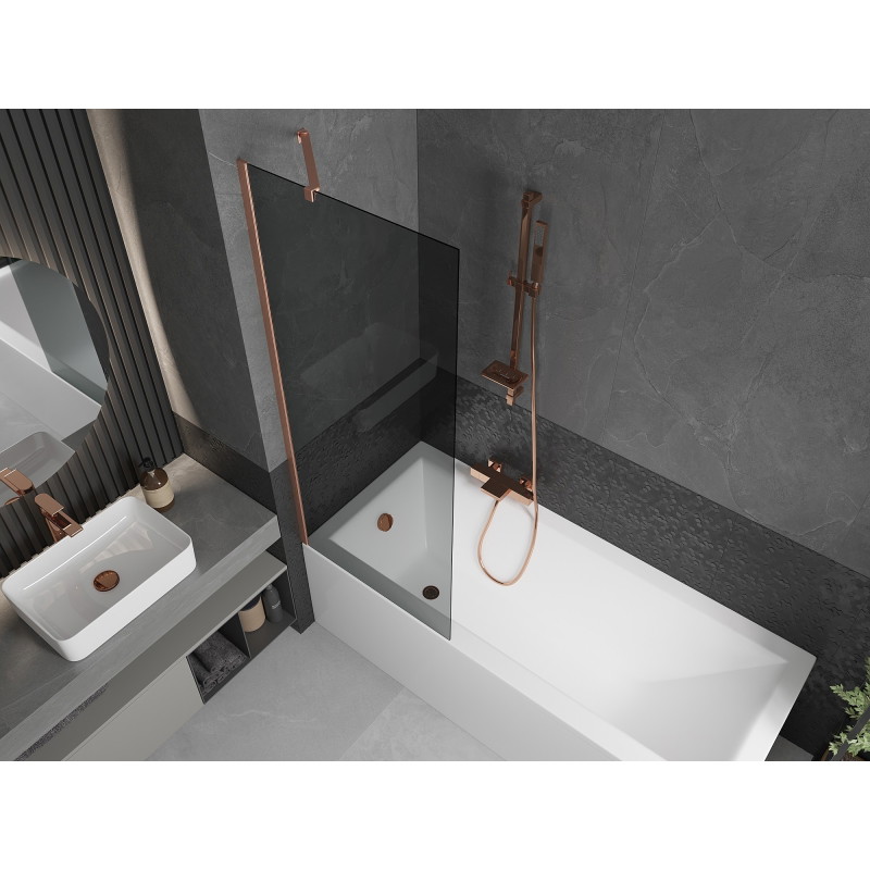 Mexen Next jednokrili paravan za tuš 70 x 150 cm, grafit, brušeni bakar - 895-070-000-00-40-65