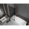 Mexen Next Badewannen-Abtrennung 1-flügelig 70 x 150 cm, graphit, gebürstetes Kupfer - 895-070-000-00-40-65