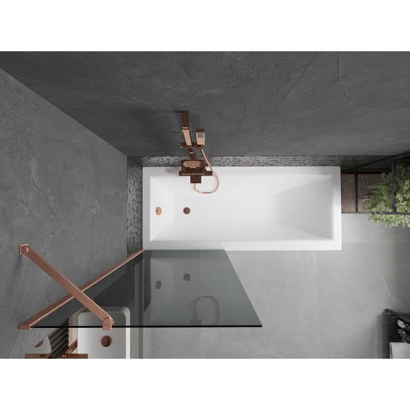 Mexen Next 1-Panel Shower Screen 70 x 150 cm, Graphite, Brushed Copper - 895-070-000-00-40-65