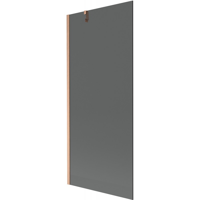 Mexen Next badwand scherm 1-delig 80 x 150 cm, grafiet, geborsteld koper - 895-080-000-00-40-65
