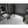 Mexen Next Badewannenfaltwand 1-flügelig 80 x 150 cm, Grafit, gebürstet Gun Gray - 895-080-000-00-40-66