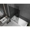 Mexen Next Badewannenabtrennung 1-flügelig 100 x 150 cm, graphit, gebürstet Gun Gray - 895-100-000-00-40-66