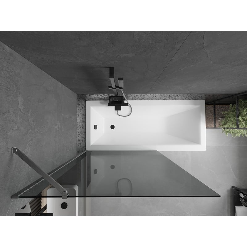 Mexen Next 1-wing bath screen 100 x 150 cm, graphite, brushed gun gray - 895-100-000-00-40-66