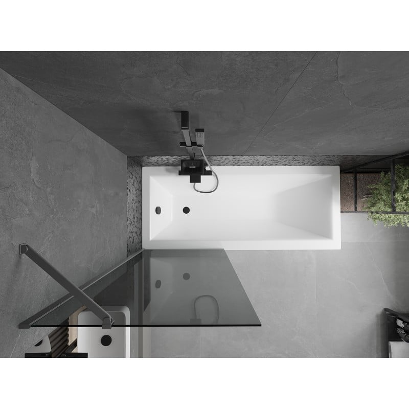 Mexen Next paratia per vasca da bagno 1-anta 70 x 150 cm, grafite, canna di fucile - 895-070-000-00-40-95