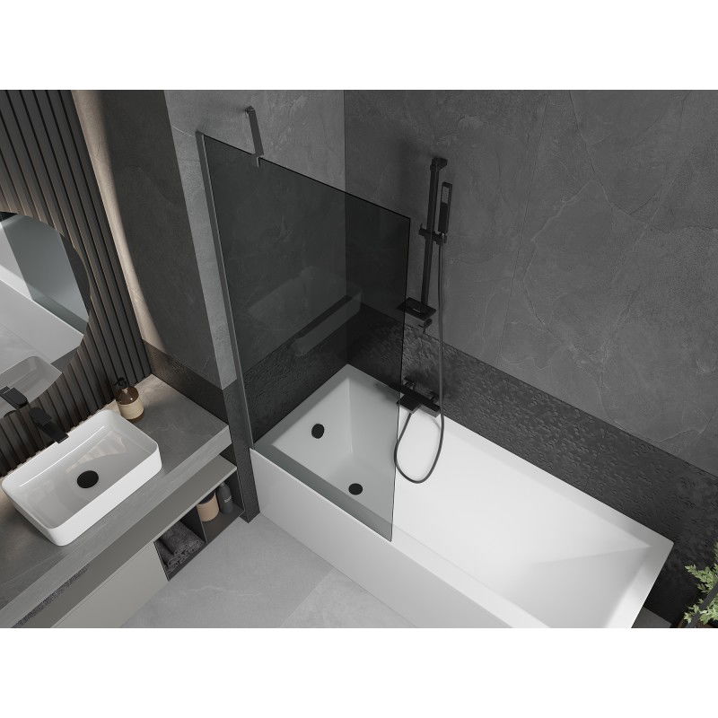 Mexen Next 1-wing Bath Screen 80 x 150 cm, Graphite, Gun Metal - 895-080-000-00-40-95