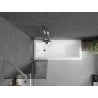 Mexen Next Badewannenabtrennung 1-teilig 50 x 150 cm, graphit, gebürsteter Nickel - 895-050-000-00-40-97