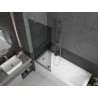 Mexen Next Badewannenabtrennung 1-flügelig 70 x 150 cm, graphit, gebürsteter Nickel - 895-070-000-00-40-97