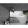 Mexen Next Badewannenwand 1-flügelig 80 x 150 cm, Graphit, gebürsteter Nickel - 895-080-000-00-40-97
