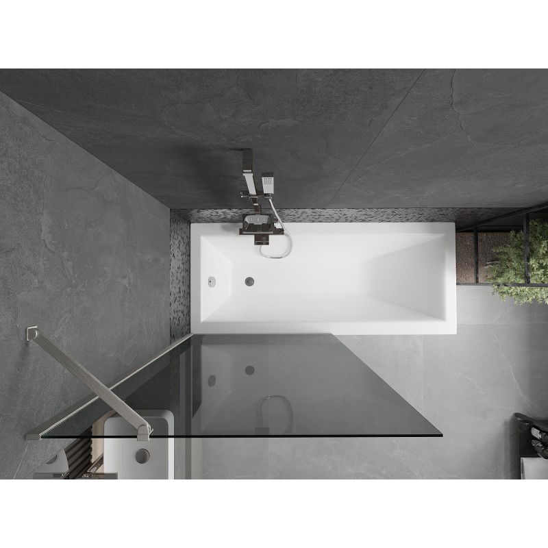 Mexen Next 1-wing Bath Screen 90 x 150 cm, Graphite, Brushed Nickel - 895-090-000-00-40-97
