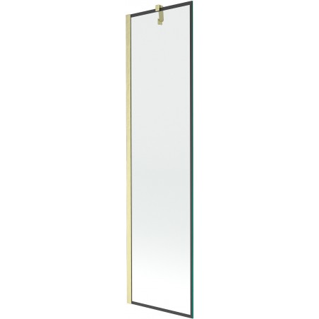 Mexen Next paravan za kadu, jednodijelni 50 x 150 cm, crni okvir, zlatni brušeni - 895-050-000-00-70-55