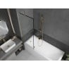Mexen Next Badewannenfaltwand 1-flügelig 60 x 150 cm, schwarzes Muster, gebürstetes Gold - 895-060-000-00-70-55