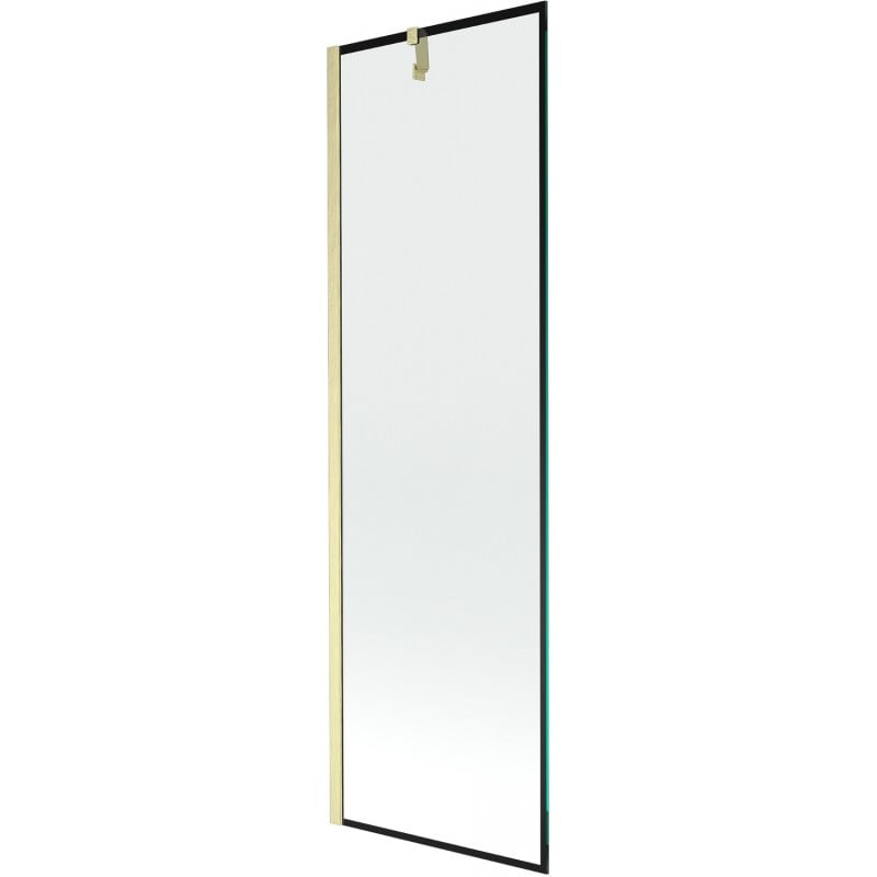 Mexen Next Badewannenfaltwand 1-flügelig 60 x 150 cm, schwarzes Muster, gebürstetes Gold - 895-060-000-00-70-55