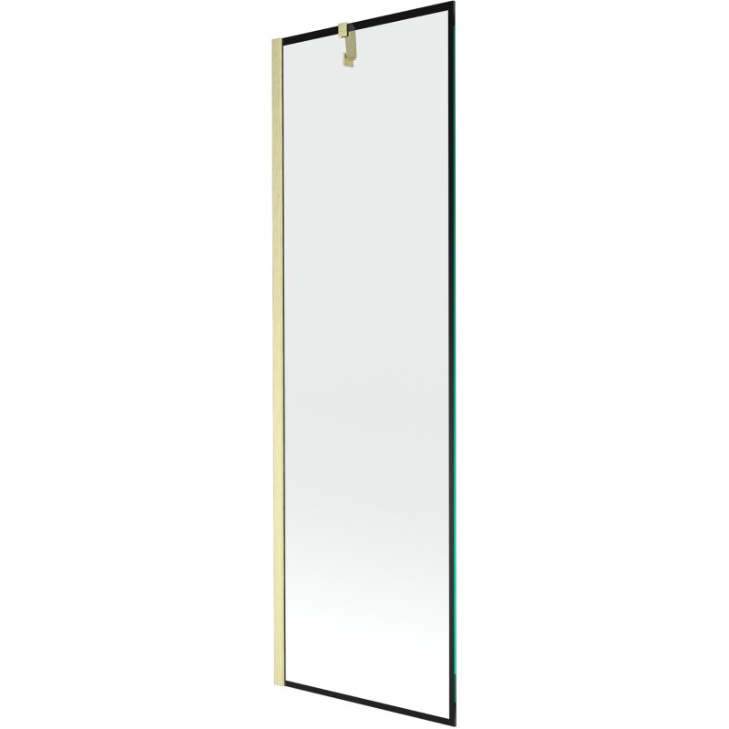 Mexen Next badwand 1-vleugelige 60 x 150 cm, zwart frame, goud geborsteld - 895-060-000-00-70-55